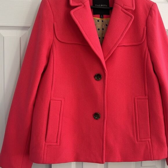 Talbots Albury Short Pea Coat Pink Size 8 - Picture 10 of 17